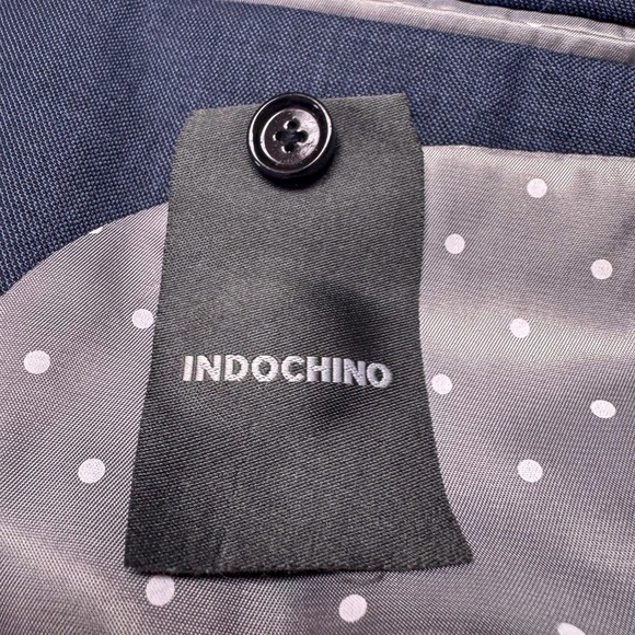 Indochino Blazer Mens 42R Blue 100% Wool Two Button Sport Coat Jacket - Picture 8 of 15